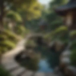 Enchanting Japanese Garden with Spirited Away Theme