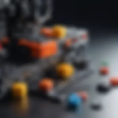 Innovative Engineering Techniques A close-up view of Lego bricks illustrating innovative engineering techniques