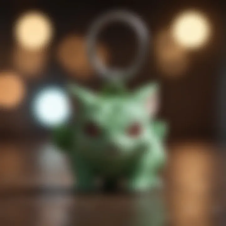 Charming Bulbasaur keychain close-up