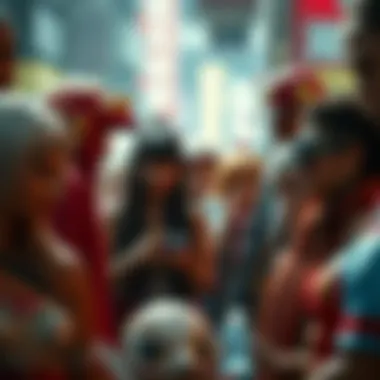 Diverse array of characters showcasing gacha game offerings