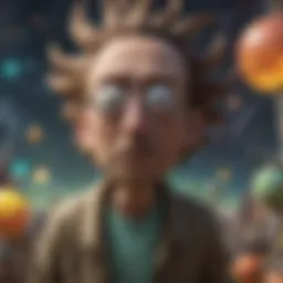 A visual representation of the chaotic universe of Rick and Morty.