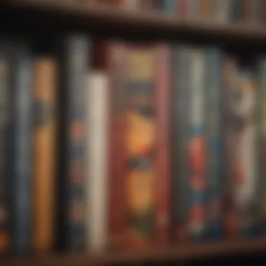 An evocative image of classic comic novels lined on a shelf