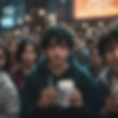 Community Screening of My Hero Academia A lively community event with fans gathered to watch My Hero Academia together.