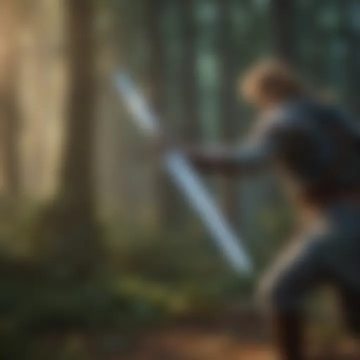 Epic Sword Battle in Enchanted Forest