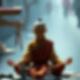 Aang in meditation, representing balance and inner peace