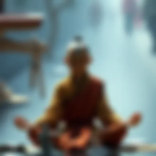 Aang in meditation, representing balance and inner peace