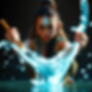 Katara wielding water, symbolizing emotional strength and nurturing