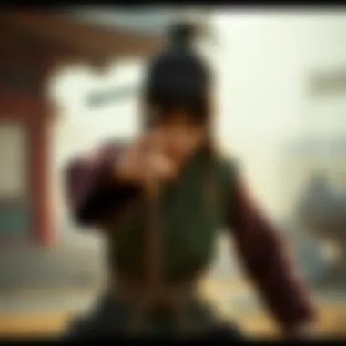 Toph demonstrating earthbending, showcasing resilience and independence