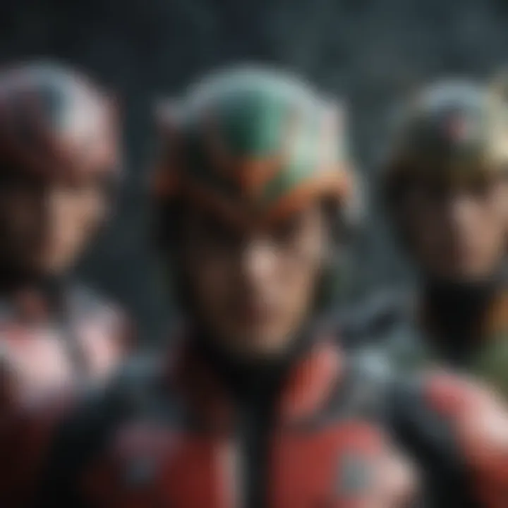 A collage of main characters from Kamen Rider Amazon