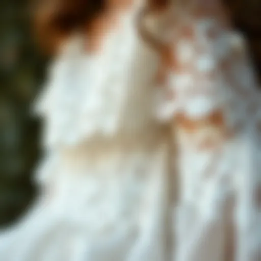 Intricate Lace Detailing in Lollita Fashion A close-up of intricate lace detailing on a Lollita dress