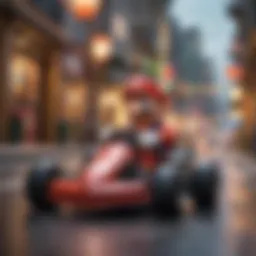 A dynamic racing scene from Mario Kart on mobile