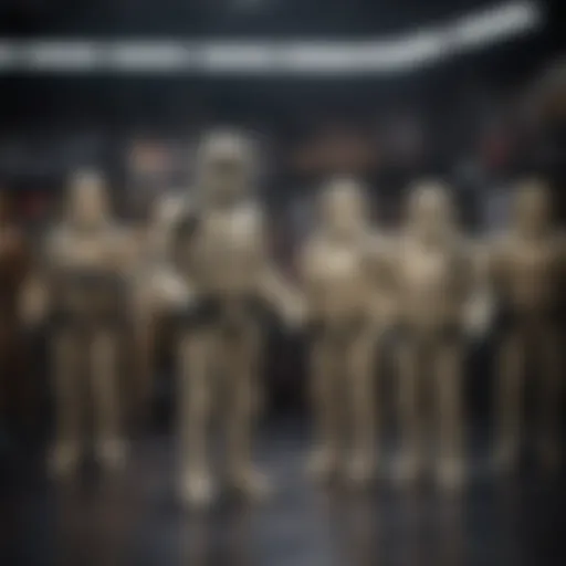 Vintage Star Wars action figures displayed in a collector's showcase
