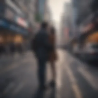 Heartfelt Confession in the City A vibrant scene depicting a heartfelt confession in a bustling cityscape