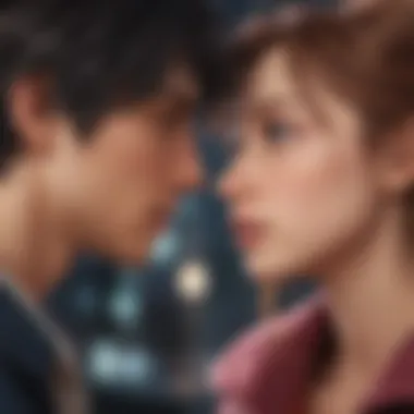 The Complexities of Love in Anime An artistic representation of the complexities of love in a romantic anime narrative