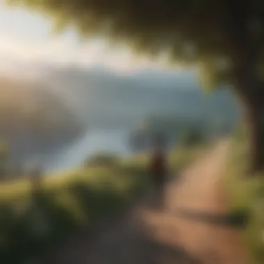 Tranquil Moments in Romantic Anime An enchanting visual of a couple sharing a tranquil moment in a picturesque landscape