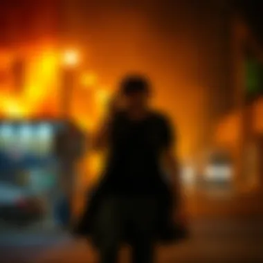 A dramatic visual of the film's cinematography highlighting its stylistic choices.