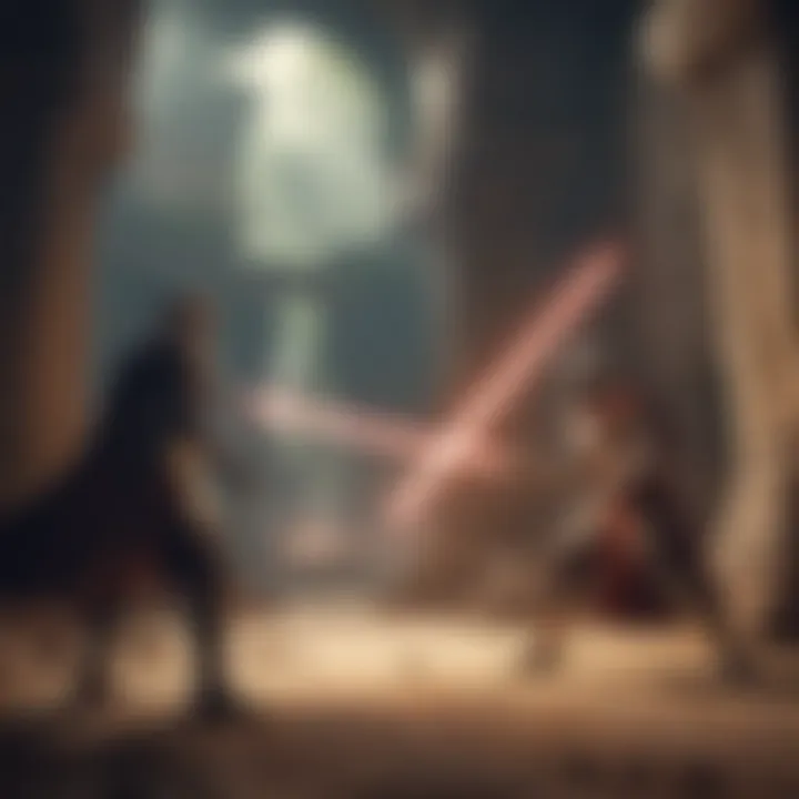 Epic Lightsaber Battle in Ruined Temple
