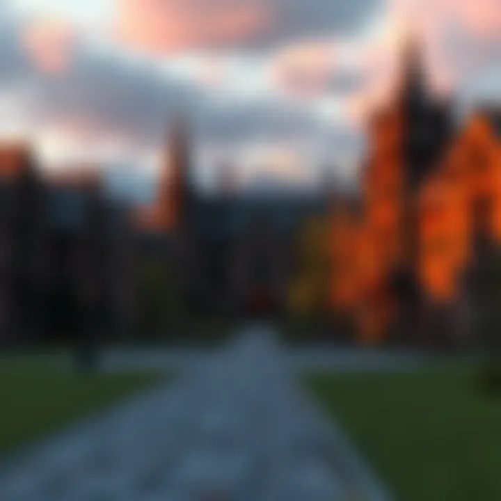 A majestic view of Strixhaven's magical campus