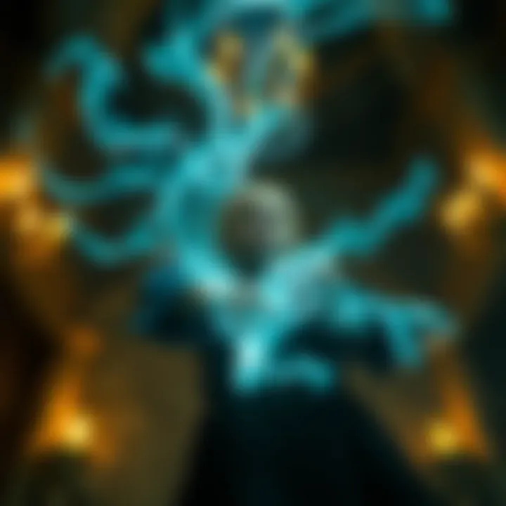 Illustration of a powerful spell being cast at Strixhaven