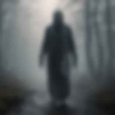 Ghastly figure emerging from the fog