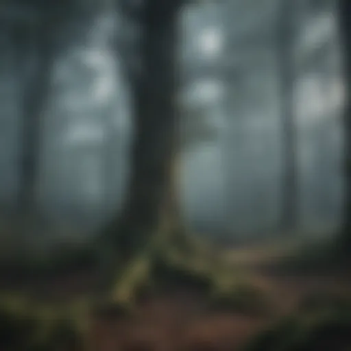 Ethereal depiction of a haunted forest