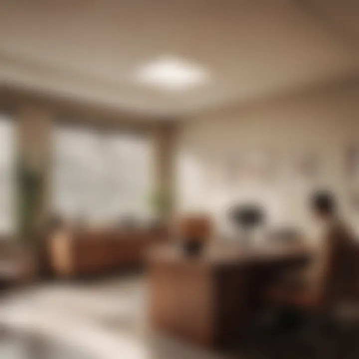 A vintage office scene reflecting the 1960s aesthetic