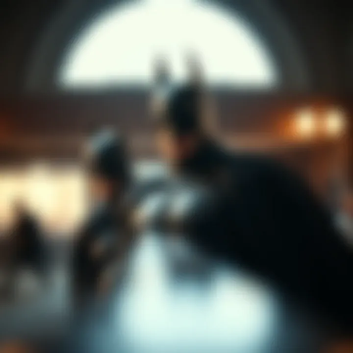 Character development timeline showcasing Batman's growth