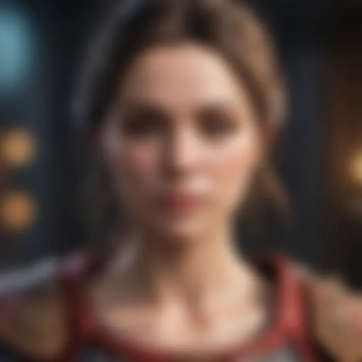 A detailed character customization screen