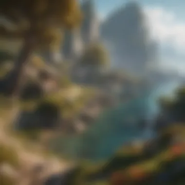 Diverse Landscapes in MMORPGs A vibrant MMORPG world filled with diverse landscapes