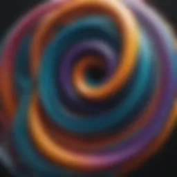 Abstract art of swirling colors and shapes