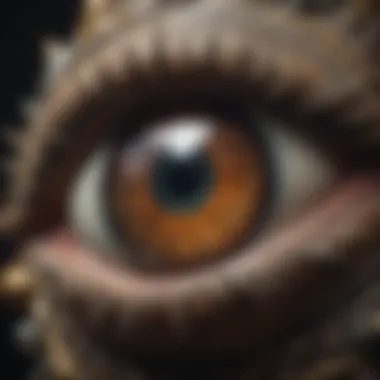 A close-up of Xanathar's distinctive eye with intricate details