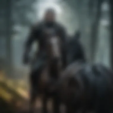 A captivating scene showcasing Geralt's encounter with the Dark Horse, symbolizing unexpected twists in the narrative.