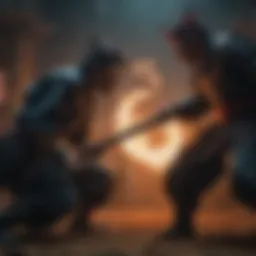 A vivid scene depicting the clash between Tanjiro and a demon, showcasing dynamic action and emotional intensity.