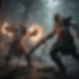 Epic battle scene from God of War