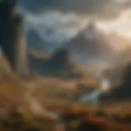 A breathtaking landscape from the Lord of the Rings series in 4K resolution