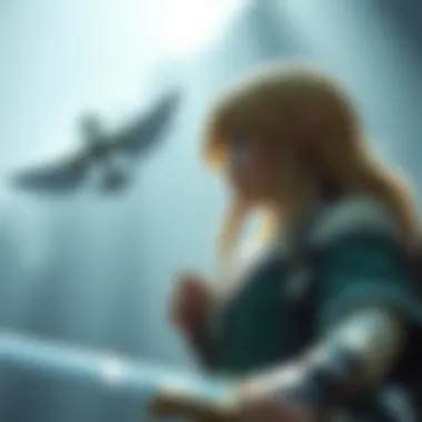 A depiction of the character Fi guiding Link