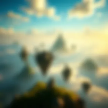 A breathtaking view of the Skyloft floating islands