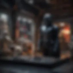 A vibrant display of Star Wars memorabilia at a convention