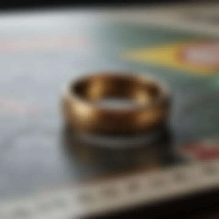 Detailed view of the Monopoly game piece resembling the One Ring