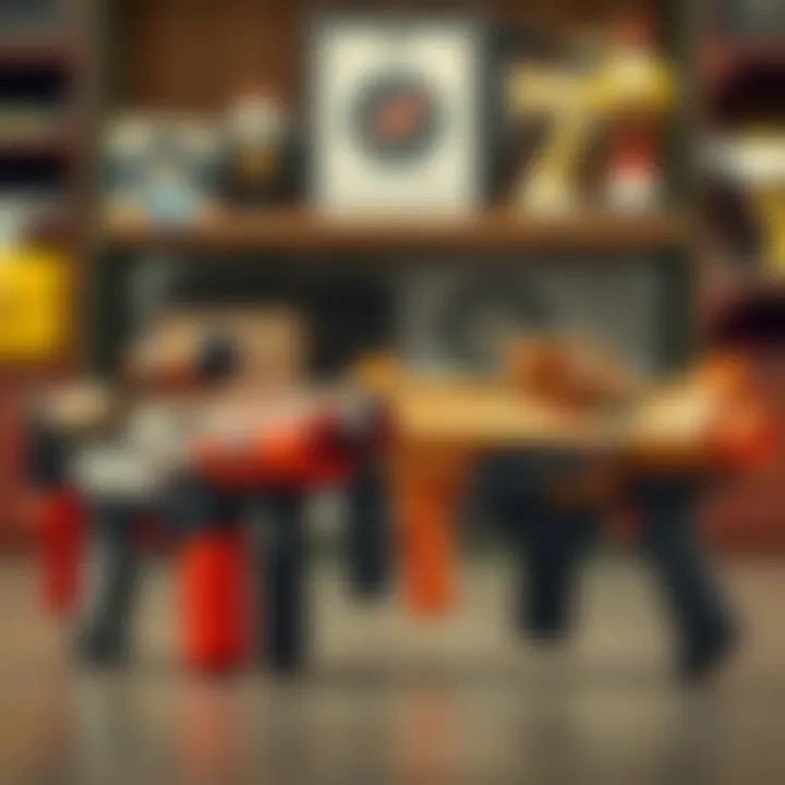 Side-by-side comparison of various Nerf gun models