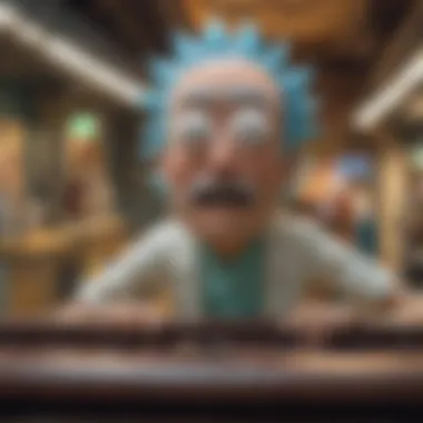 Humor and Philosophy in Rick and Morty An abstract depiction of humor and philosophy intertwined in the show