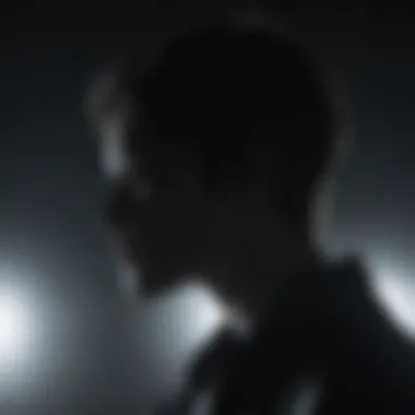 Enigmatic Silhouette A mysterious silhouette enveloped in shadows