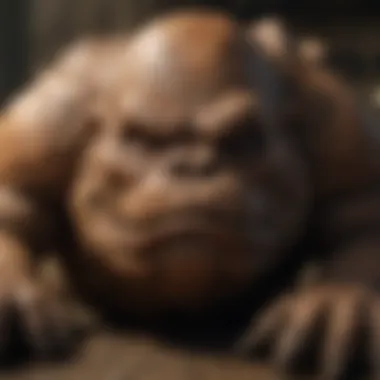 A close-up of the Rancor's features, emphasizing its significance in the Star Wars lore.