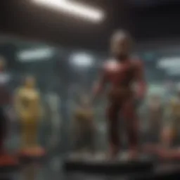 A collection of rare pop figures displayed in a showcase