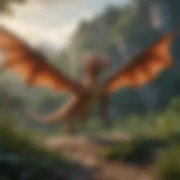 A majestic Raya dragon soaring above lush landscapes
