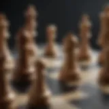 A vibrant chessboard with pieces in mid-game