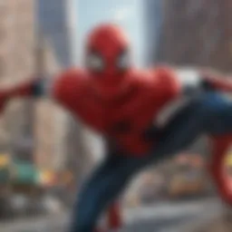 Detailed illustration of the Ultimate Spider-Man comic cover showcasing dynamic action.