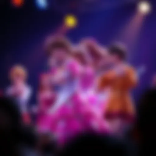 Musical Performance of Uta no Prince Sama Characters A vibrant scene from Uta no Prince Sama showcasing the main characters in a musical performance.