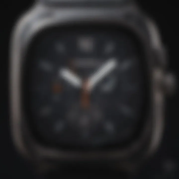 Close-up of a customizable Apple Watch face with gaming elements