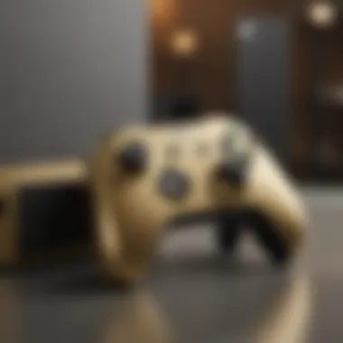 Sleek Design of Xbox Series S Gold Close-up view of the Xbox Series S Gold console showcasing its sleek design and modern aesthetics.